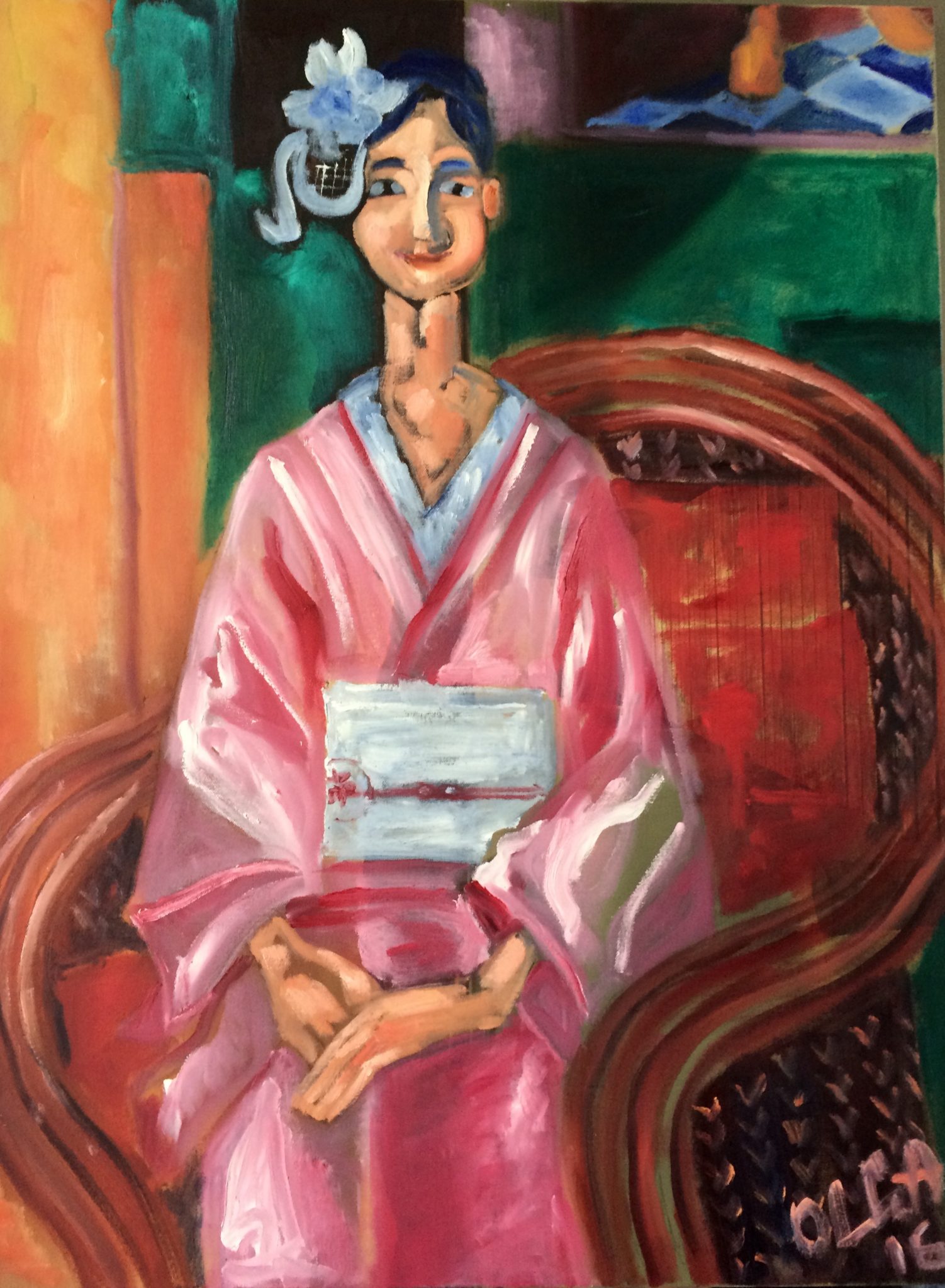 Portrait of Yuko painting | Olga Bakhtina