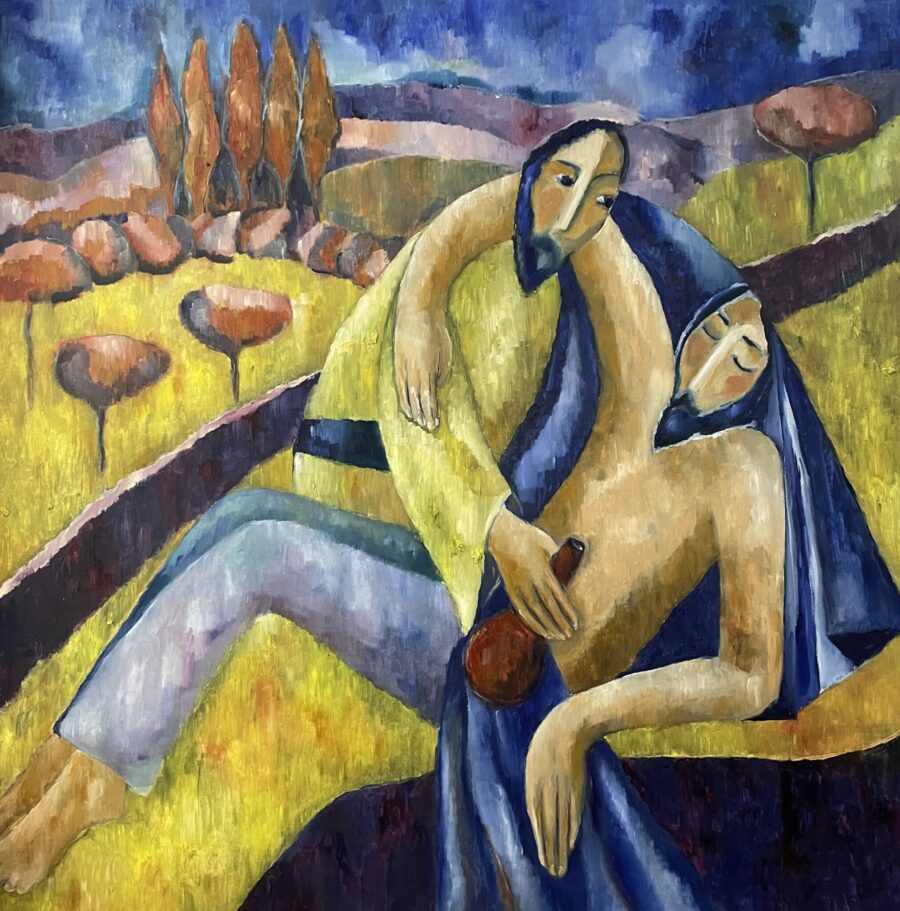 Good Samaritan - Original Oil Painting by Olga Bakhtina