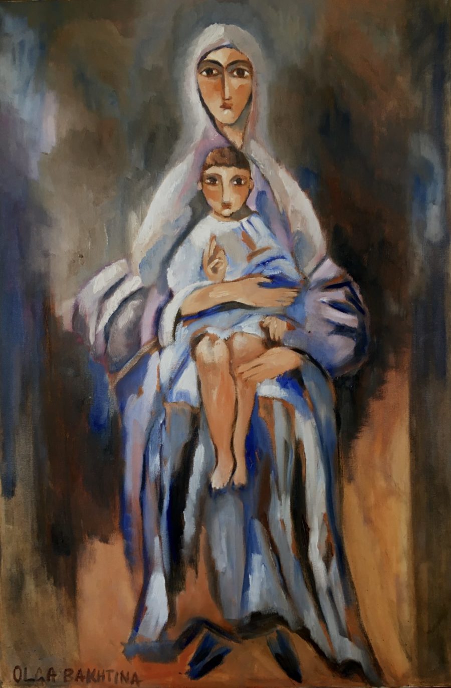 Madonna and Blessing Child painting | Olga Bakhtina