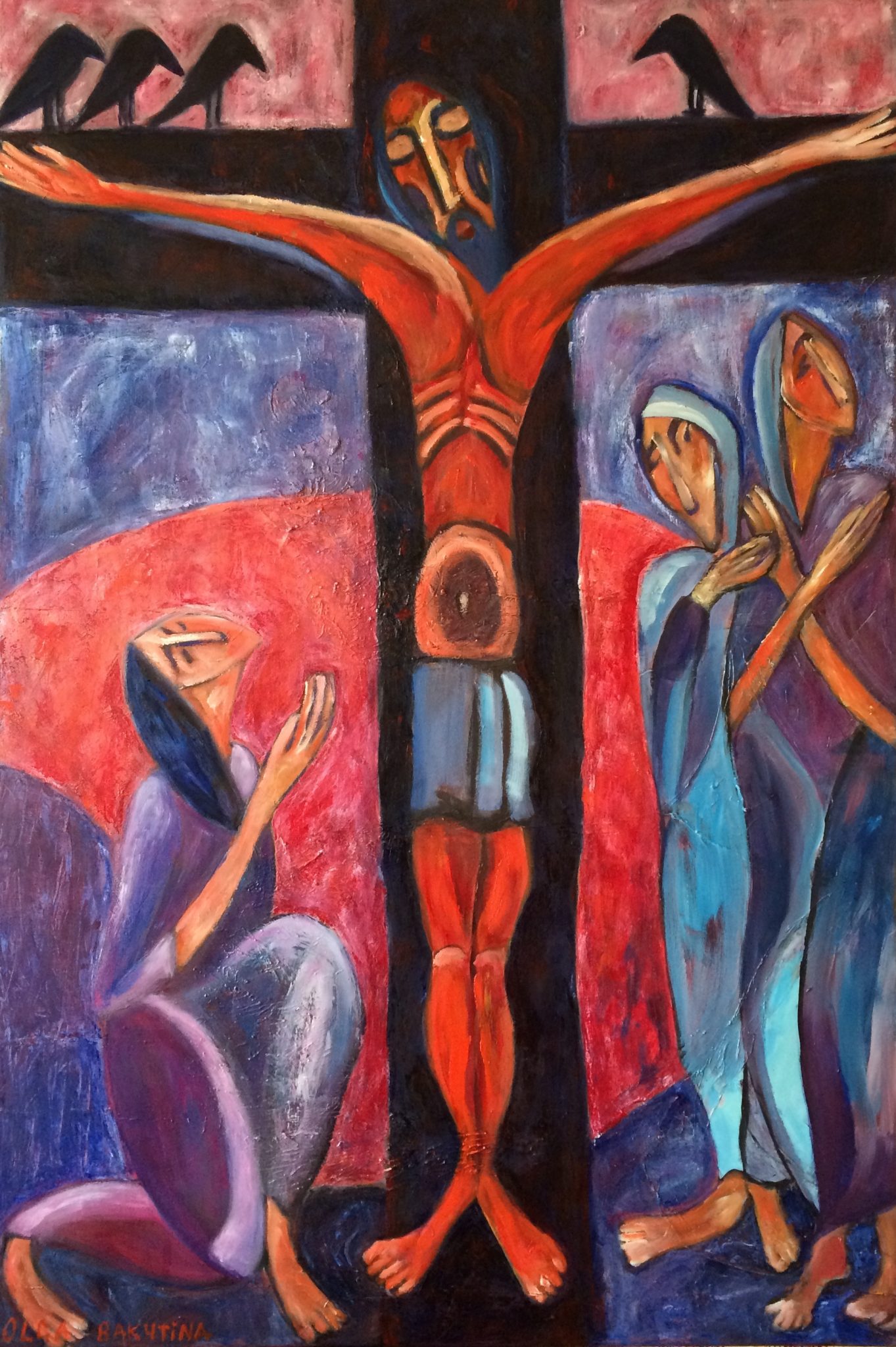 Crucifixion painting | Olga Bakhtina