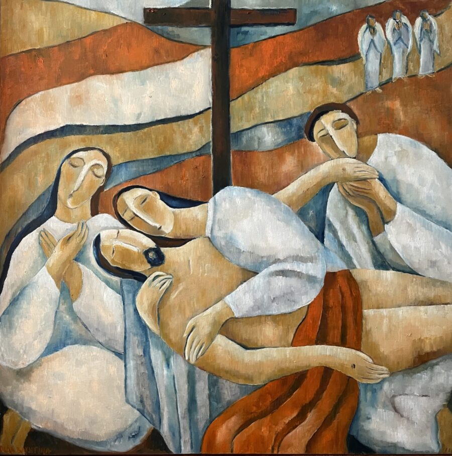 Pieta - Original Oil Painting by Olga Bakhtina