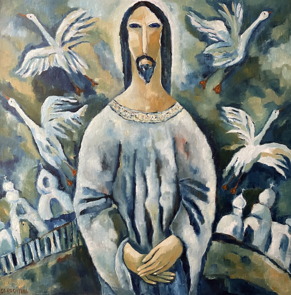 Risen Christ - Original Oil Painting by Olga Bakhtina