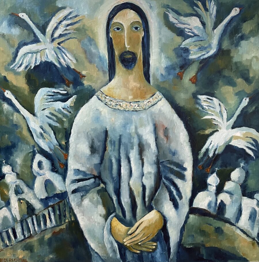 Risen Christ - Original Oil Painting by Olga Bakhtina