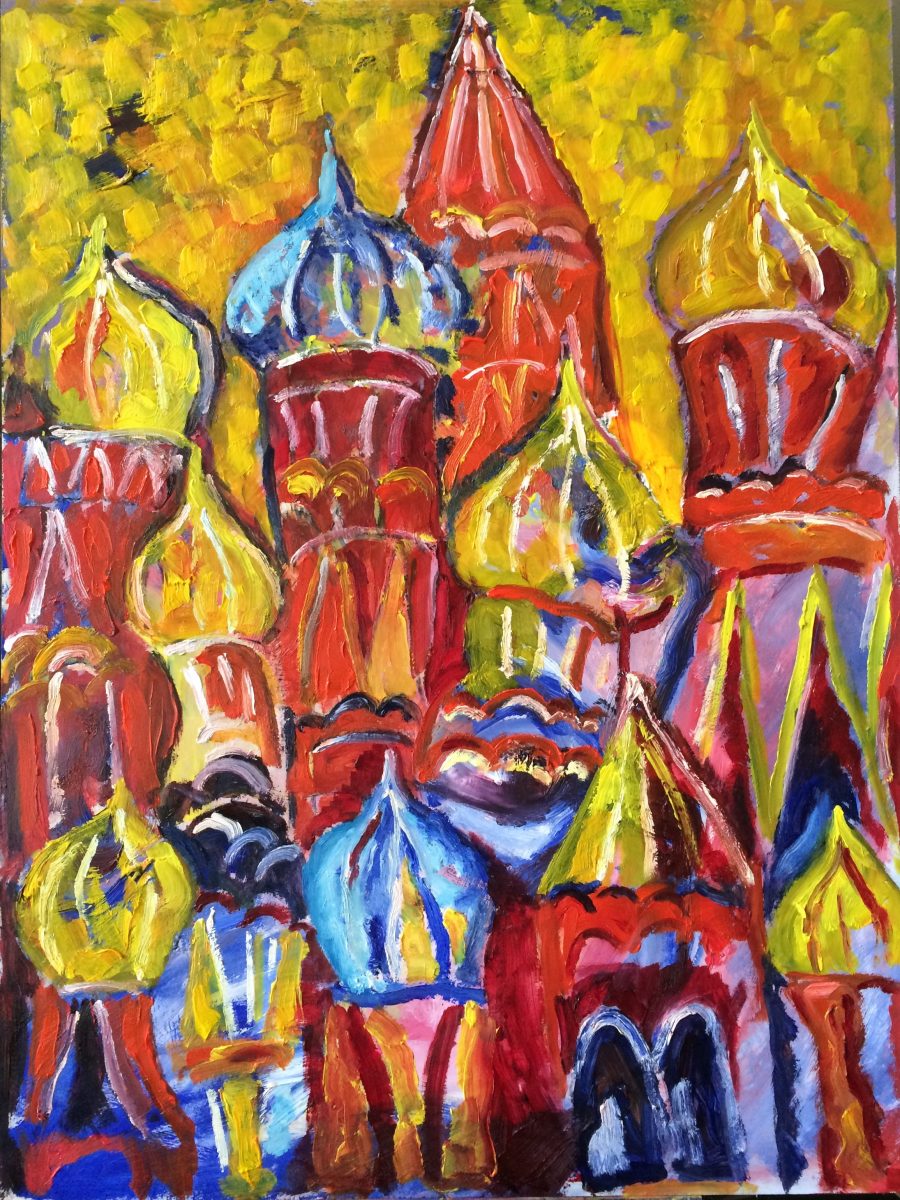 St Basil Cathedral, Moscow painting | Olga Bakhtina