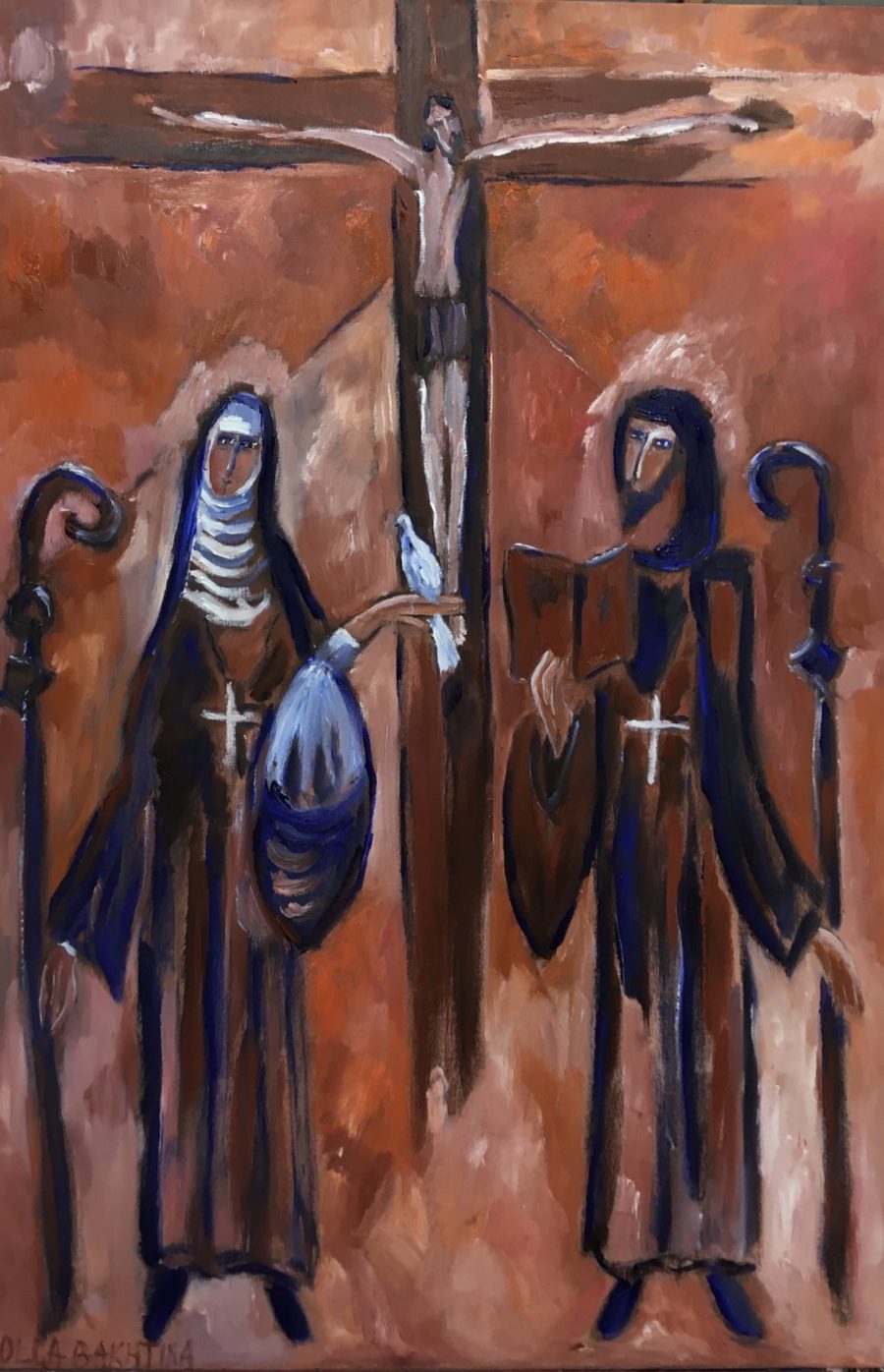St Benedict and St Scholastica painting | Olga Bakhtina