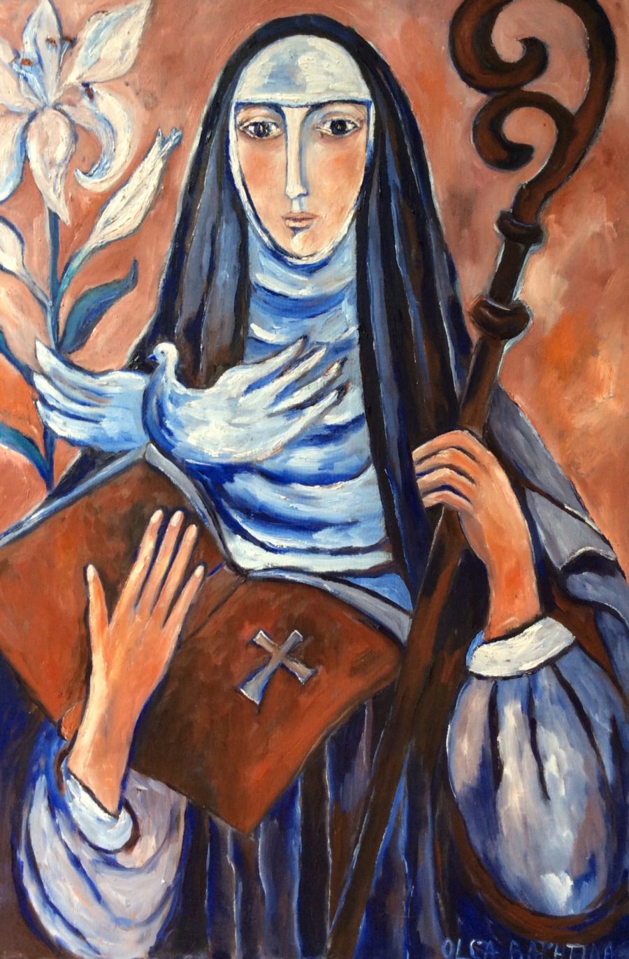 St Scholastica painting | Olga Bakhtina