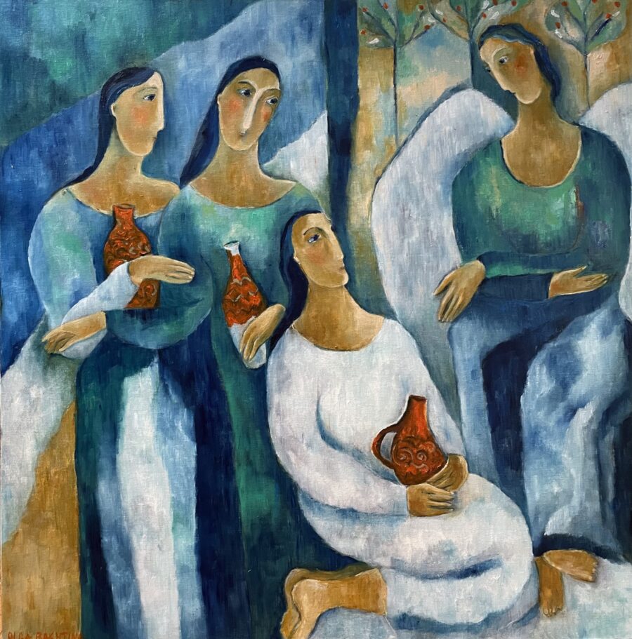 Three Marys (Resurrection) painting | by Olga Bakhtina