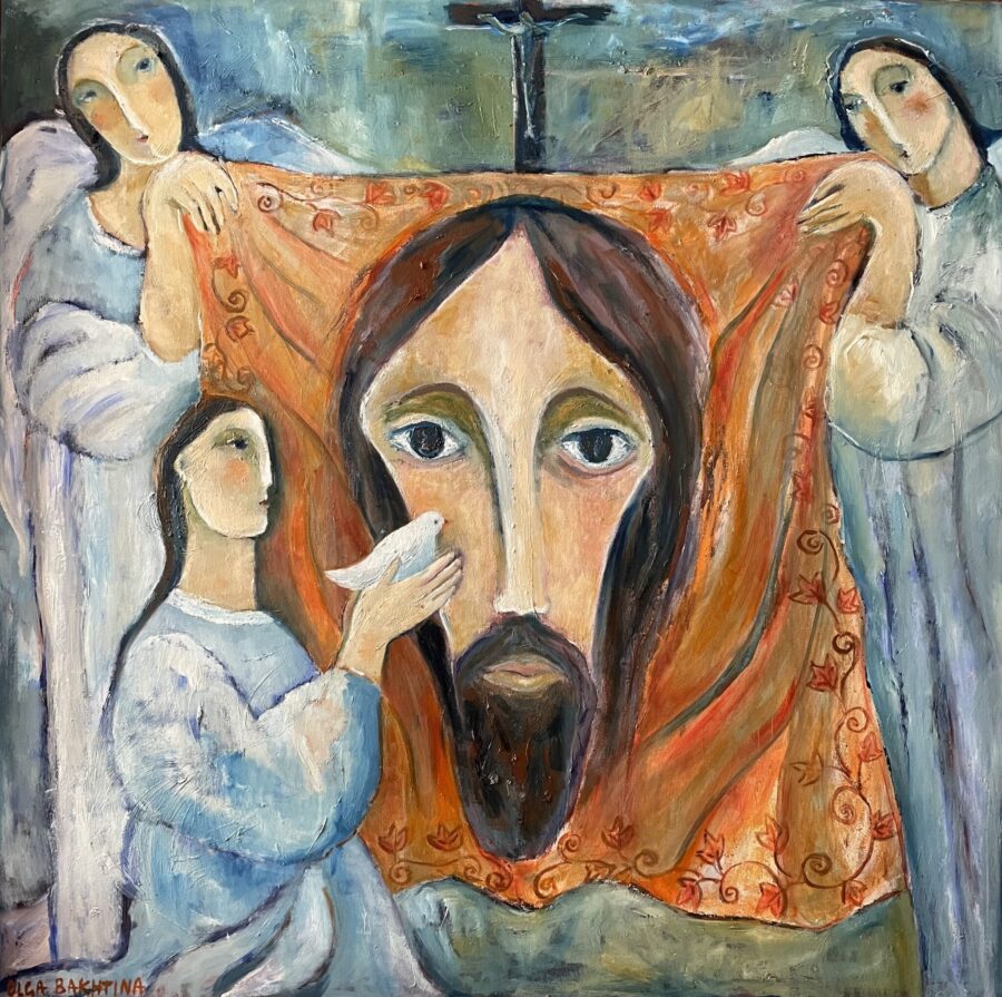 Veronica's Veil - Original Oil Painting by Olga Bakhtina