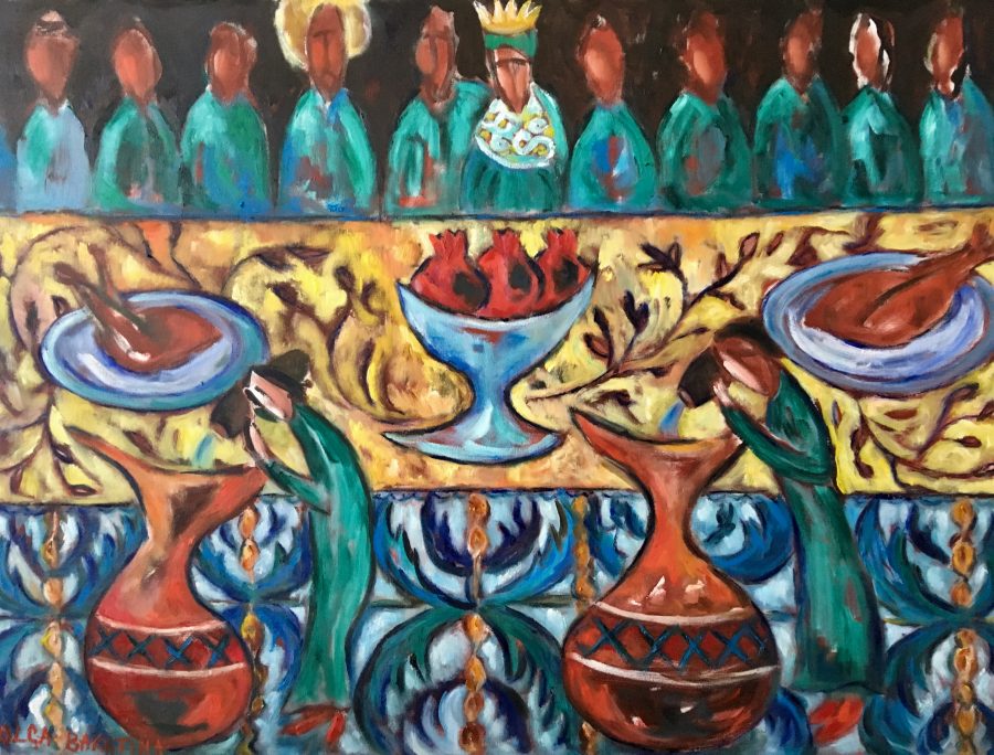 Wedding in Cana /Turning water into wine painting | Olga Bakhtina