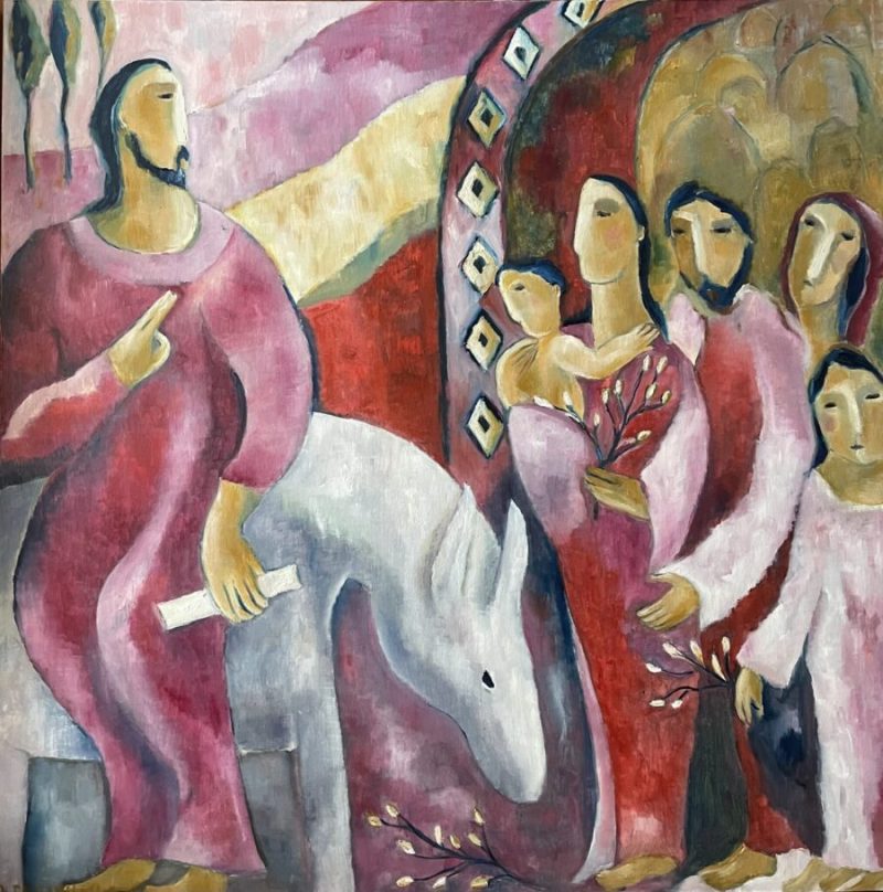 ‘Triumphant Entry to Jerusalem’ captures a moment of joy and celebration. The crowd welcomes Jesus, hoping for deliverance from Roman rule.