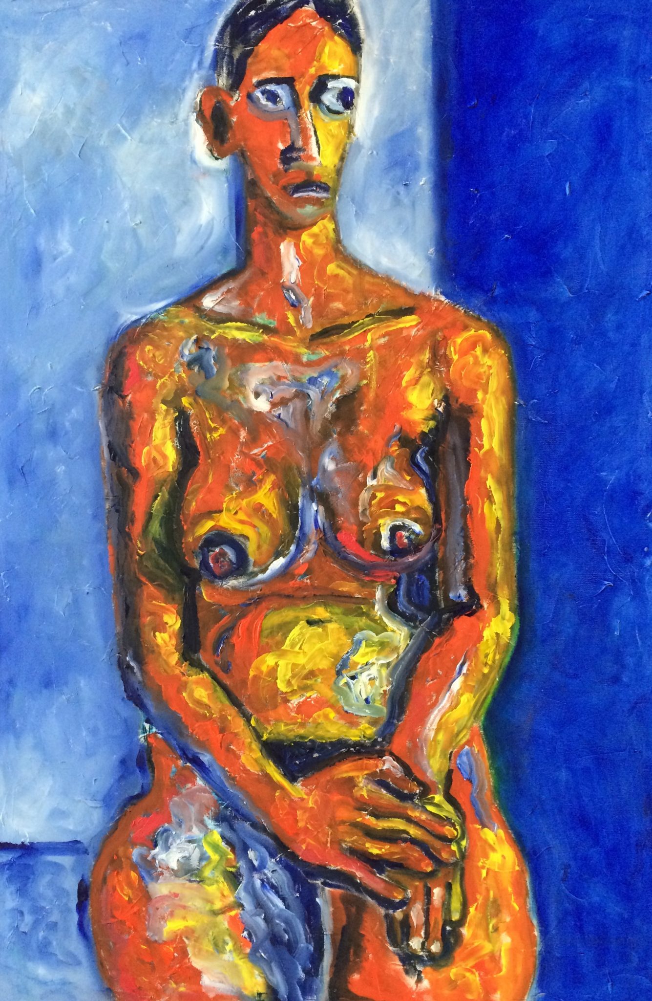 Fiona on Blue painting | Olga Bakhtina