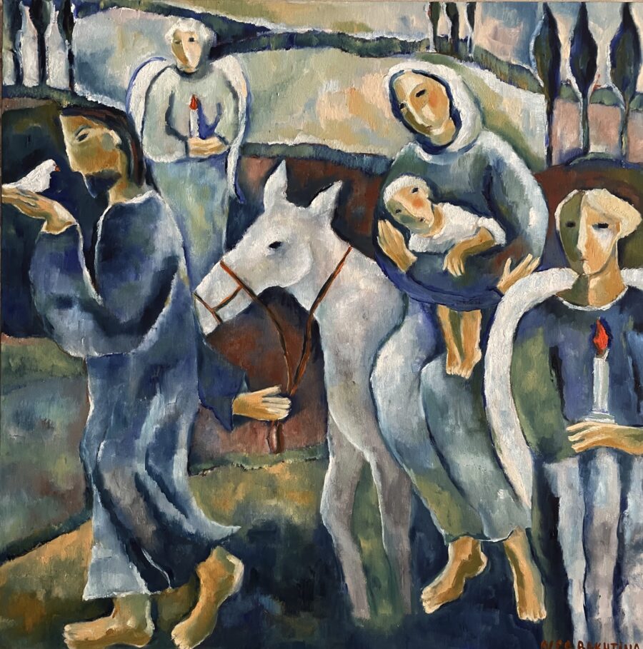 Flight into Egypt painting | Olga Bakhtina