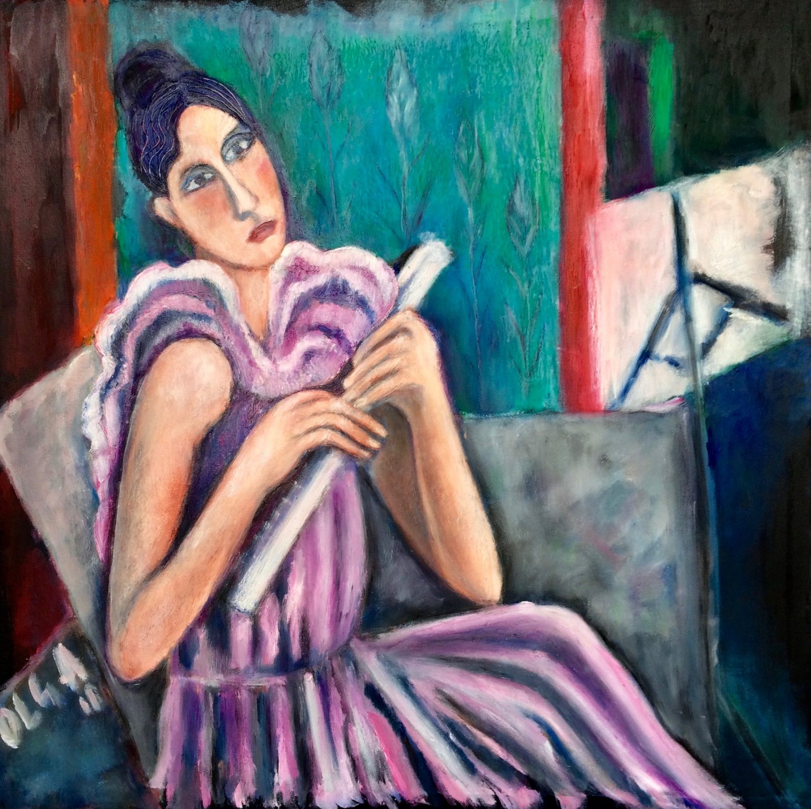 Girl with a flute painting | Olga Bakhtina