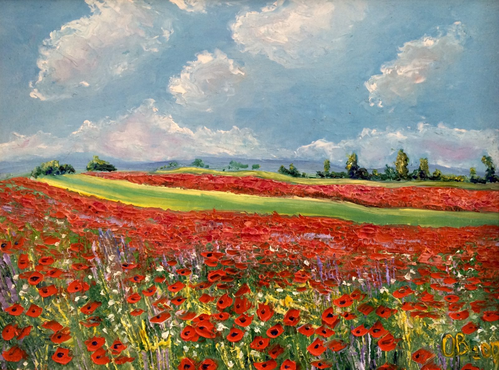 Poppy Fields painting | Olga Bakhtina